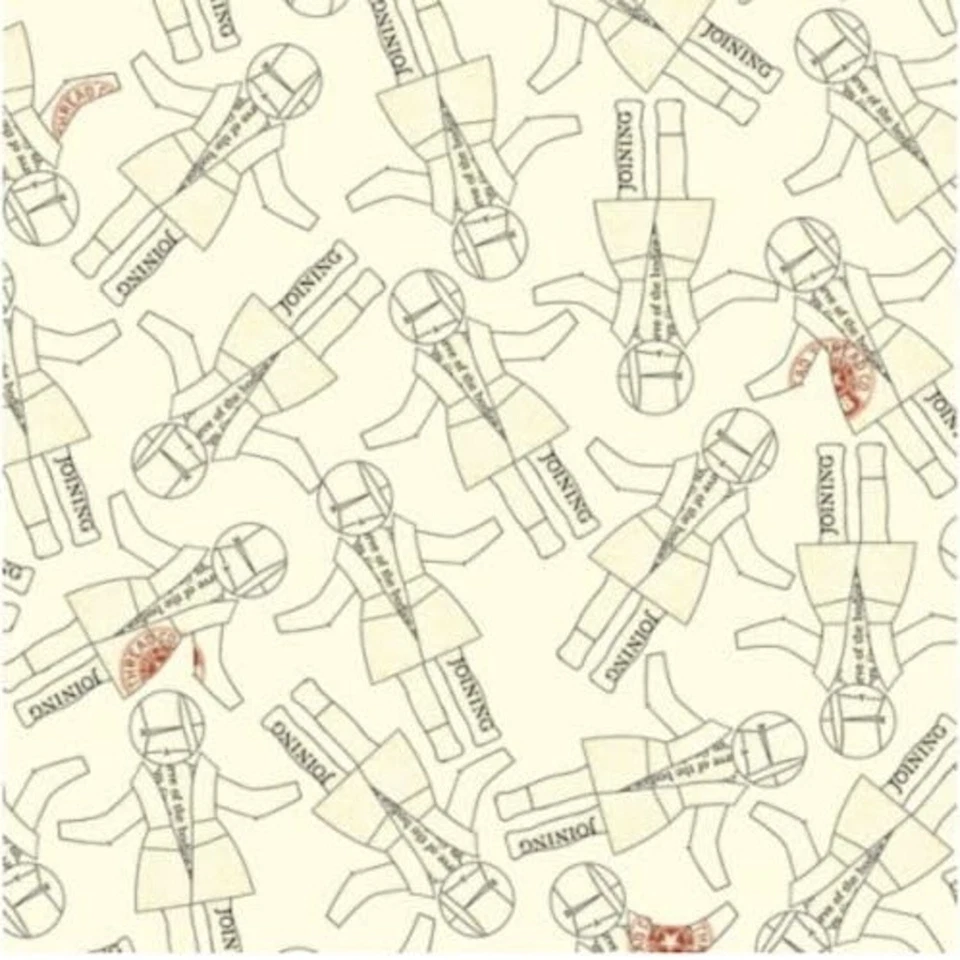 She Who Sews Handmaids Paper Dolls Cream 100% Cotton Fabric by The Yard - Image 1 of 1