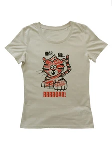 WOMENS TIGER ROAR Cream T.shirt. Sizes 6-18. - Picture 1 of 17