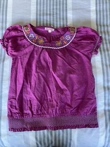 Girls Gypsy Style Blouse Bluezoo Debenhams 5-6 Years Purple Embroidered Sequin - Picture 1 of 5