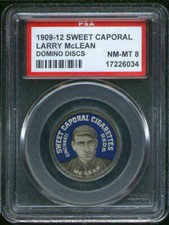 1909 PX7 Sweet Caporal Domino Discs Larry McLean PSA 8 Cincinnati Reds
