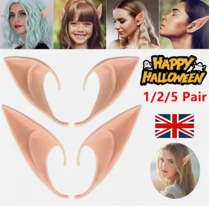 1-5 Pairs Elf Ears, Latex Fairy Ears, Halloween Christmas Party Dress Up Cosplay - Picture 1 of 26