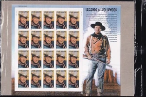 Scott #3876 37¢ Legends of Hollywood John Wayne Sheet of 20 Stamps Sealed Brown - Picture 1 of 3