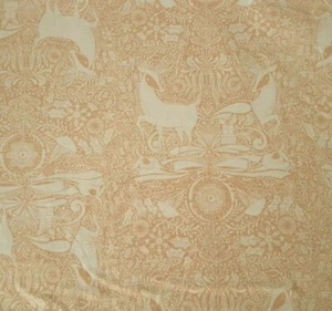 24" I Love Christmas Cori Dantini Blend Fabrics White Reindeer Deer Damask Brown - Picture 1 of 3