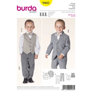 Tuta Burda bambino MODELLO CUCITO 9443 bambino/ragazzo 3 pezzi età 2-8 - Foto 1 di 3