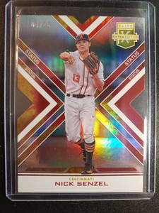 2016 NICK SENZEL #4/10 Die Cut RC Panini Elite Extra Cincinnati Reds Ba iXCV