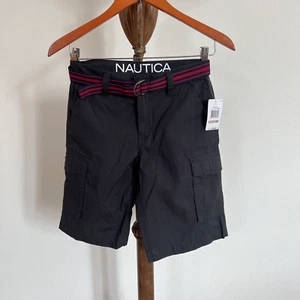 Nautica Boy's Size 12 Dark Gray Belted Cargo Shorts - Picture 1 of 8
