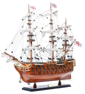 HMS Victory Lord Nelson's Flagship Wooden Scale Model Tall Ship 21" Sailboat New - Picture 1 of 10