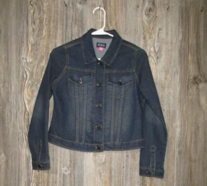 Children's Place Girls Jean Jacket Denim Girls Size XL 14 Darkwash Trucker - Picture 1 of 10