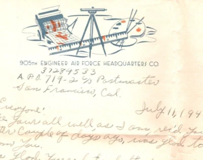 USA Used PAPUA NEW GUINEA WW2 1944 Cover *APO.719* Engineers Letter-Head KA661 - Image 1 of 4