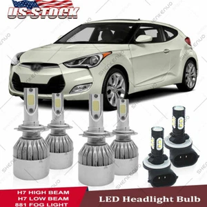 For Hyundai Veloster 2012-2017 6x LED Headlight Fog Light Bulbs Combo Kit 6000K - Picture 1 of 12