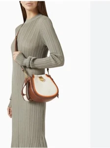 Mulberry Mini Iris Hobo Shoulder Bag Canvas And Brown Leather - Picture 1 of 24