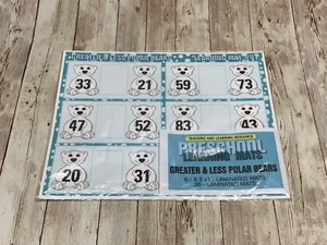 Greater And Less Polar Bears -Set of 6 Learning Mats & Cards - Laminated - Picture 1 of 5