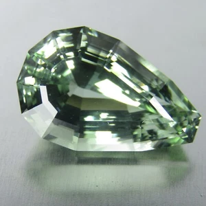 12.02Cts Superior Natural Green Amethyst (prasiolite)Fancy Pear Shape Ref VDO   - Foto 1 di 7