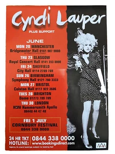 🎶 Cyndi Lauper - UK Tour Leaflet - Bild 1 von 1