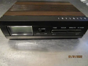 Retro Infinity Digital LCD Travel Battery Alarm Clock Faux Wood Grain b28 - Picture 1 of 5
