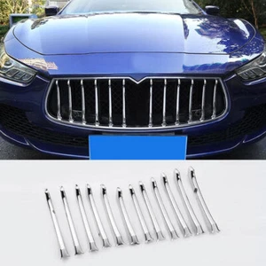 2014-2017 For Maserati Ghibli ABS Chromed Front Grille Grill Decor Trim Cover*12 - Picture 1 of 9