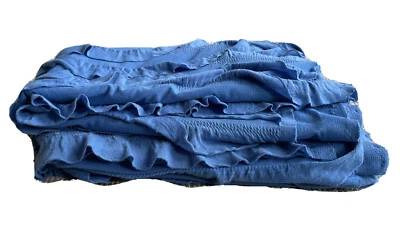 Blue Synthetic Ruche Ruffle Knit Fabric - 52 in x 42 - Image 1 of 4