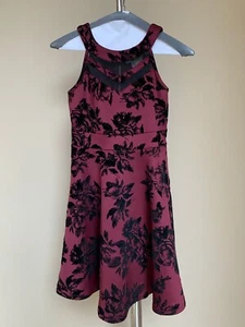 Love, Nickie Lew GIRLS Dress Black Maroon Size 12 - Picture 1 of 9