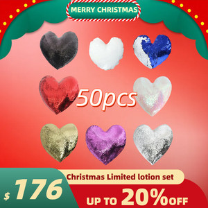 50Pcs Sublimation Blank Pillow Case Magic Reversible Sequin Cushion Cover Gift