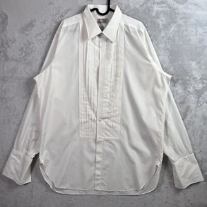 Camisa de vestir de esmoquin Turnbull & Asser para hombre XL?*LEER Blanco Noche Plisado Formal - Imagen 1 de 13
