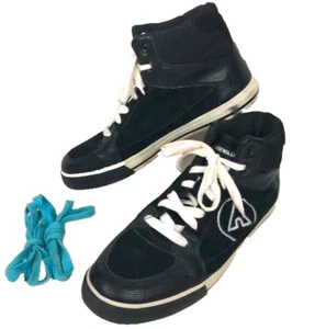Airwalk-Women's 10-Black Hi-Top Skate Shoes+ Extra Laces- 130834 -Leather+Synthe - Picture 1 of 11