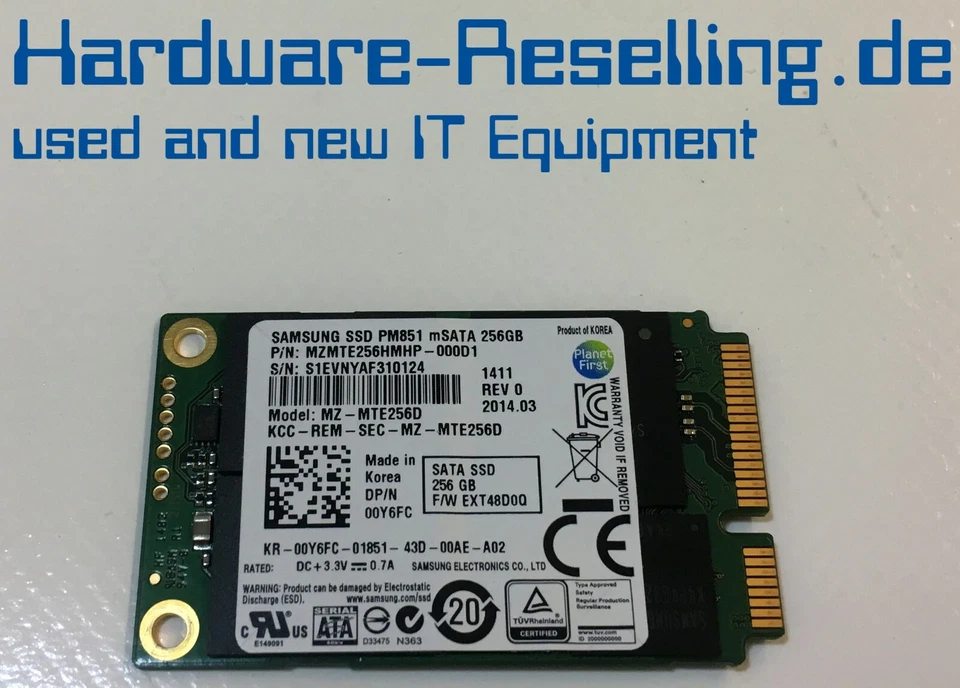 Samsung Dell 256GB 1.8" Msata Mz-Mte256D Mzmte256Hmhp-000D1 00Y6FC - Image 1 of 1