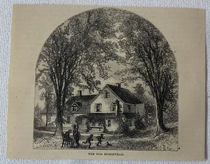 1872 magazine engraving~ THE OLD HOMESTEAD Manchester, CT - Picture 1 of 1