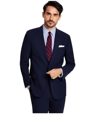 Brooks Brothers Hombres Calce Clásico Traje Chaqueta Blazer 44 R Azul Marino Sólido Elástico Foto 1 de 2