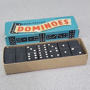 Juego de dominó retro vintage Chad Valley Lion Jungle en caja original COMPLETO - Imagen 1 de 6