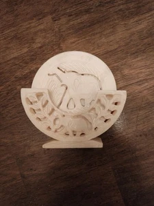 6 Pcs Italian Marble Tea Coffee Coaster Set Elephant Hand Carved Home Decor Gift - Picture 1 of 3
