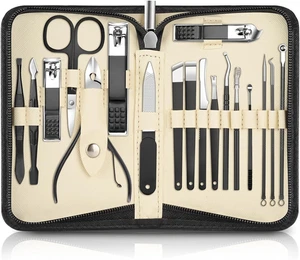 Set Manicure Professionale 18 Pezzi, Set Tagliaunghie,Kit Pedicure Manicure per - Foto 1 di 12