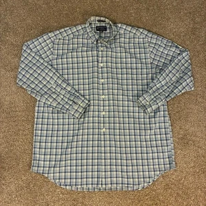 Camisa De Colección Abercrombie Fitch The Big Franela Para Hombres Lg Azul Botón a Cuadros Pesado - Imagen 1 de 7