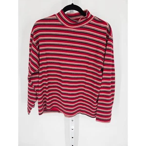 Northwest blauer Damenpullover rot gestreift Rollkragen Langarm Baumwolle Größe XL - Bild 1 von 4