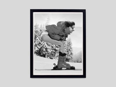 Póster vintage después del esquí | Impresión fotográfica arte de pared montaña en blanco y negro Foto 1 de 4