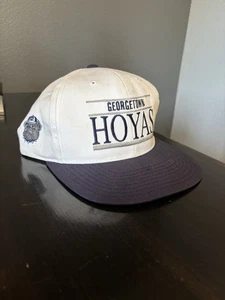 Vintage American Needle SnapBack Hat Georgetown Hoyas White Script - Picture 1 of 8