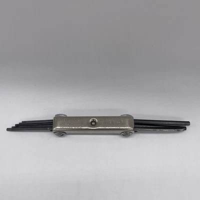Vintage KLEIN Tools 8 Folding Hex Key Set .050in. - 5/32in. #68700 Made in USA - Image 1 of 4