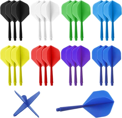 24 STK Integrierte Dart Flights Mit Schaft, Integriert Flüge & Schäfte System, D