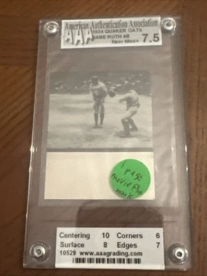1934 QUAKER OATS BABE RUTH MOVIE FLIP BOOK SUPER Rare 1 Page / Card Graded 7.5 - Image 1 of 4
