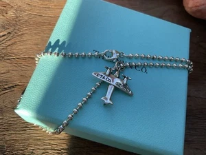 Original Tiffany & Co Flugzeug Airplane Rarität Anhänger und Tiffany Kette - Bild 1 von 7