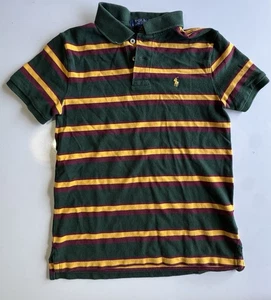 Polo Ralph Lauren Verde Rayas Manga Corta Algodón Polo Niños L - Imagen 1 de 4