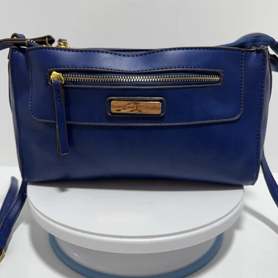 Bolso Bandolera Adrienne Vittadini Cuero Azul Real Correa Ajustable Foto 1 de 4
