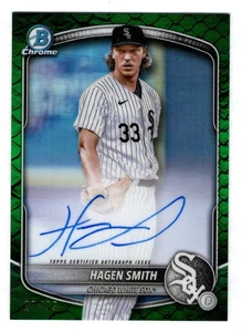 Hagen Smith 2025 Bowman Chrome Green Reptilian Autograph Auto 21/99 White Sox - Bild 1 von 2