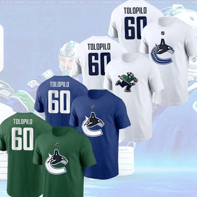 Nikita Tolopilo #60 Vancouver Equipo Nombre y Número Jugador Unisex Regalos Para Fans Foto 1 de 3