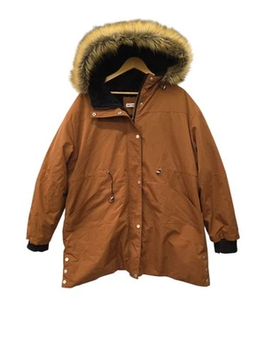 Grace Karin Waterproof Hooded Coat With Faux Fur Lining 2XL Brown Thumb Holes - Image 1 of 4