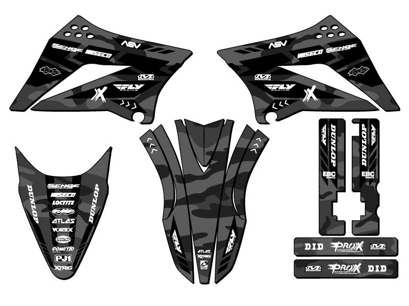 Kit de gráficos Senge gris apache KLX 110 2010-2025 compatible con Kawasaki Foto 1 de 1