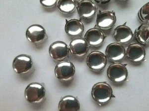 CraftbuddyUS 100pcs 10mm Silver Round Dome Studs, DIY - Picture 1 of 2