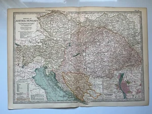 1902 Antique map of the Empire of Austria-Hungary inset Budapest & Vicinity - Picture 1 of 7