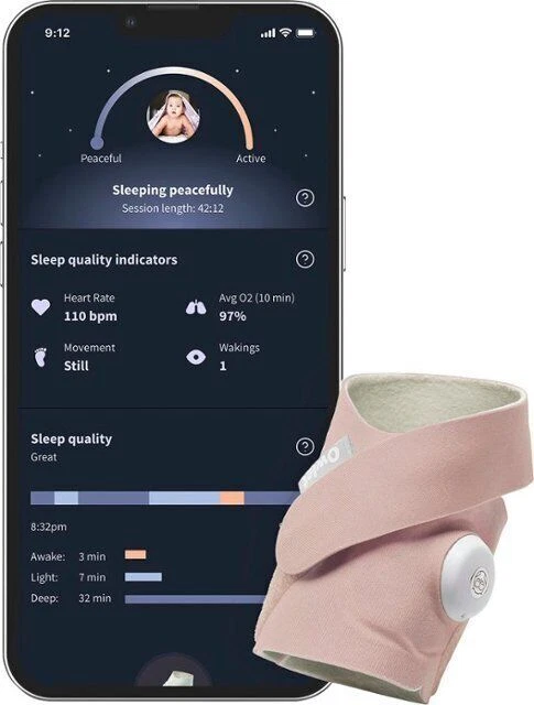 Owlet Dream Sock Baby Monitor - Dusty Rose (BM06N20MCJ)