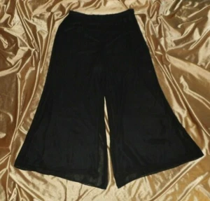 14P Palazzo Pant Black Chiffon Fully Lined NOS & Lg Silk Scarf Watercolor USA - Picture 1 of 10
