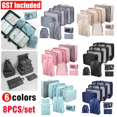 8× Travel Luggage Pouch Packing Cubes Suitcases Organizer Clothes Storage Bags - image 1 of 4